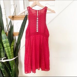 Free People WHEREVER YOU GO  mini dress  red sz 8